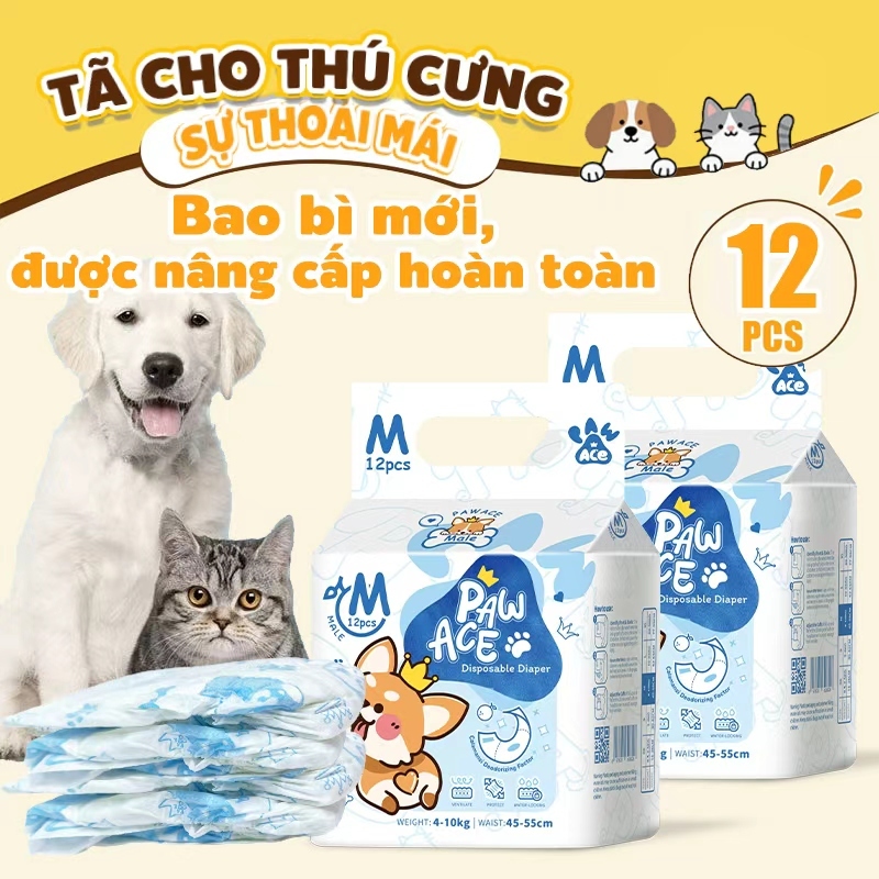 PAW ACE Tã cho thú cưng Tã cho chó và mèo Tã cho chó đực và cái Quần kinh nguyệt phổ thông XXS-XL