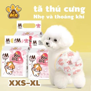 Tã Lót PAW ACE Thú Cưng 12 Gói Mềm Cho Chó Nam Và Nữ Nhiều Kích Cỡ M L XL XXL XXXL XXXXL Thoải Mái