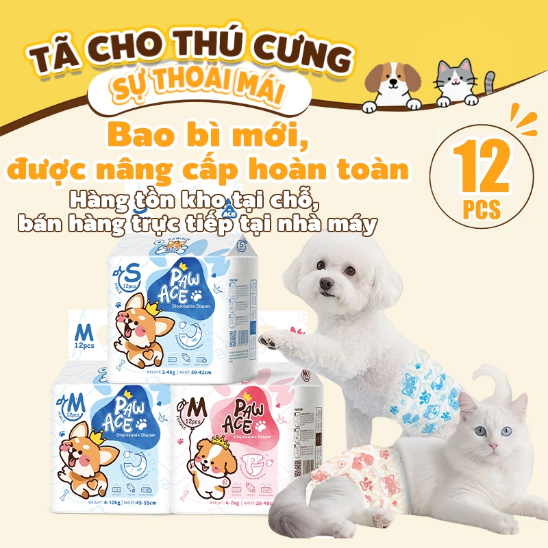PAW ACE Tã giấy cho thú cưng siêu thấm dành cho chó các loại và kích cỡ XXS-XL