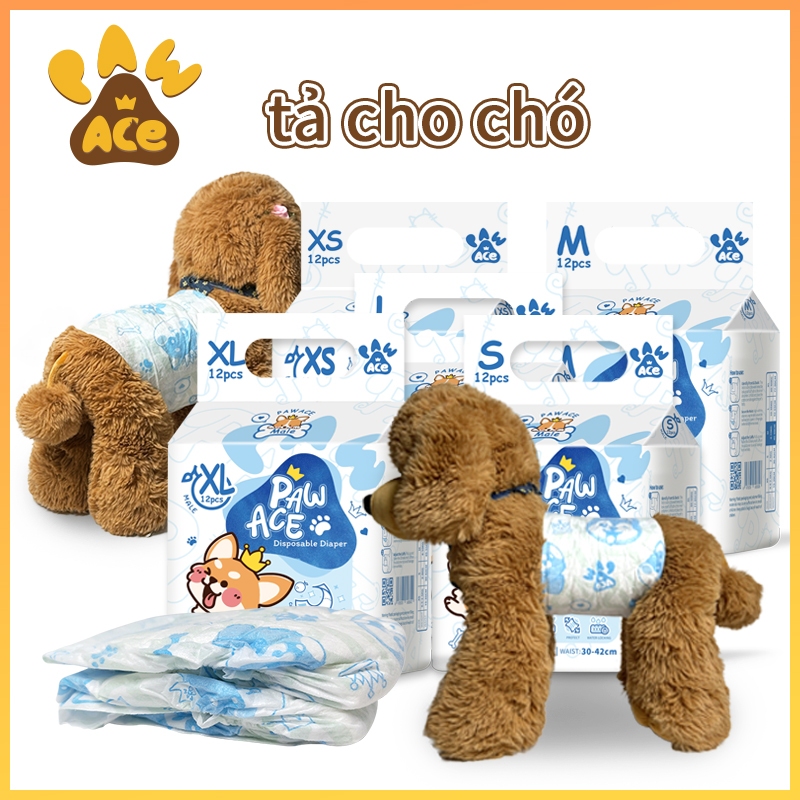 Tã lót chó đực và cái PAW ACE siêu thấm hút và khô thoángXXS-XL12 cái/gói