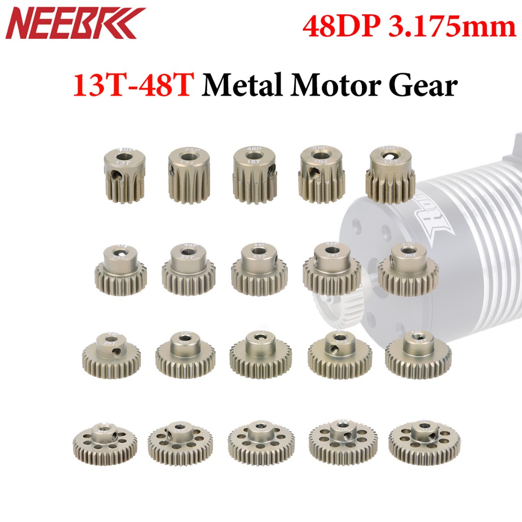 48DP 3.175mm Kim Loại Bánh Răng Động Cơ Bánh Răng 13T-20T 21T-30T 30-40T 41-48T Cho 1 / 10 RC Ô Tô X