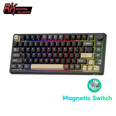 RK Royal Kludge RKM75 HE 8000Hz 8K Công tắc từ tính có núm kim loại Bàn phím cơ chơi game có thể hoán đổi nóng