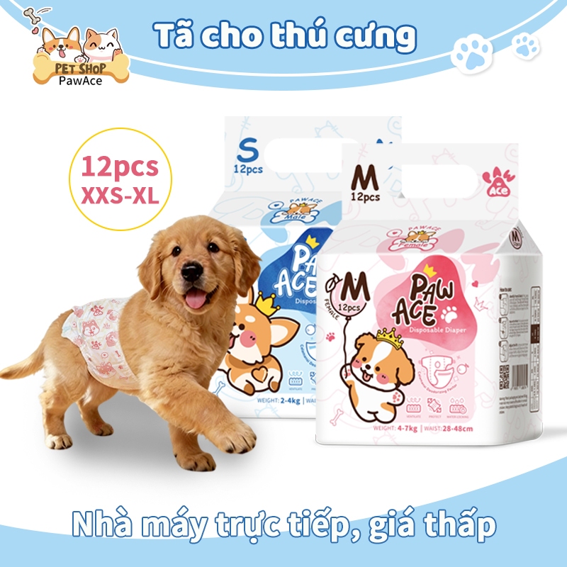 PAW ACE Quần bỉm thú cưng cao cấp - Thoáng khí ngăn mùi dễ dàng thayXXS-XL