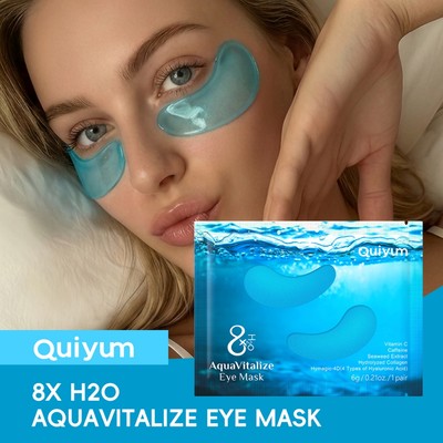 Mặt nạ mắt QUIYUM 8X H2O AquaVitálize - 5 trong 1 dưỡng ẩm, săn chắc & làm sáng da | Với Axit Hyaluronic 4D, Caffeine & Vitamin C