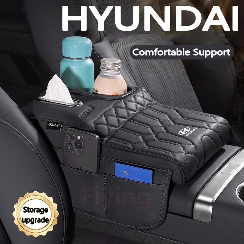 HYUNDAI SantaFe Elantra GT Tay vịn hộp cao miếng đệm mô hình mới Da nhớ bọt trung tâm tay bảo vệ hộp