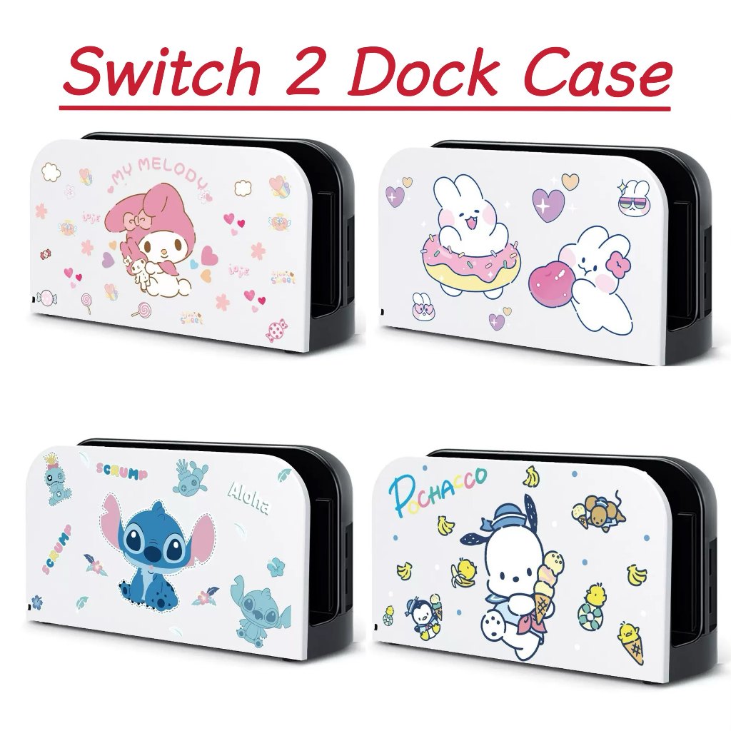 Switch2 Dock Station Case, Nintendo Switch 2 Sanrio Stitch Theme Cover Case cho NS2 Dock Station