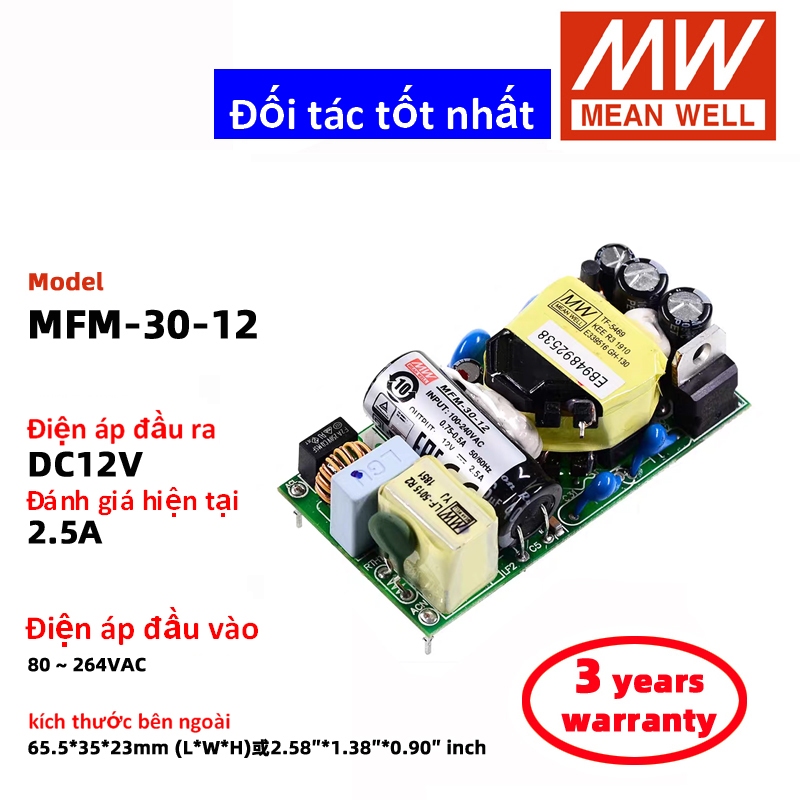 MEAN WELL MFM-30-5 MFM-30-12 MFM-30-24 MFM-30-15 Meanwell Chuyển Đổi Nguồn Điện DC