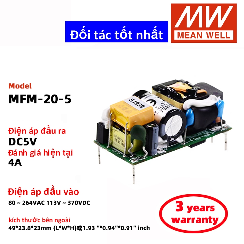 MEAN WELL MFM-20-5 MFM-20-12 MFM-20-24 MFM-20-15 Meanwell Chuyển Đổi Nguồn Điện DC
