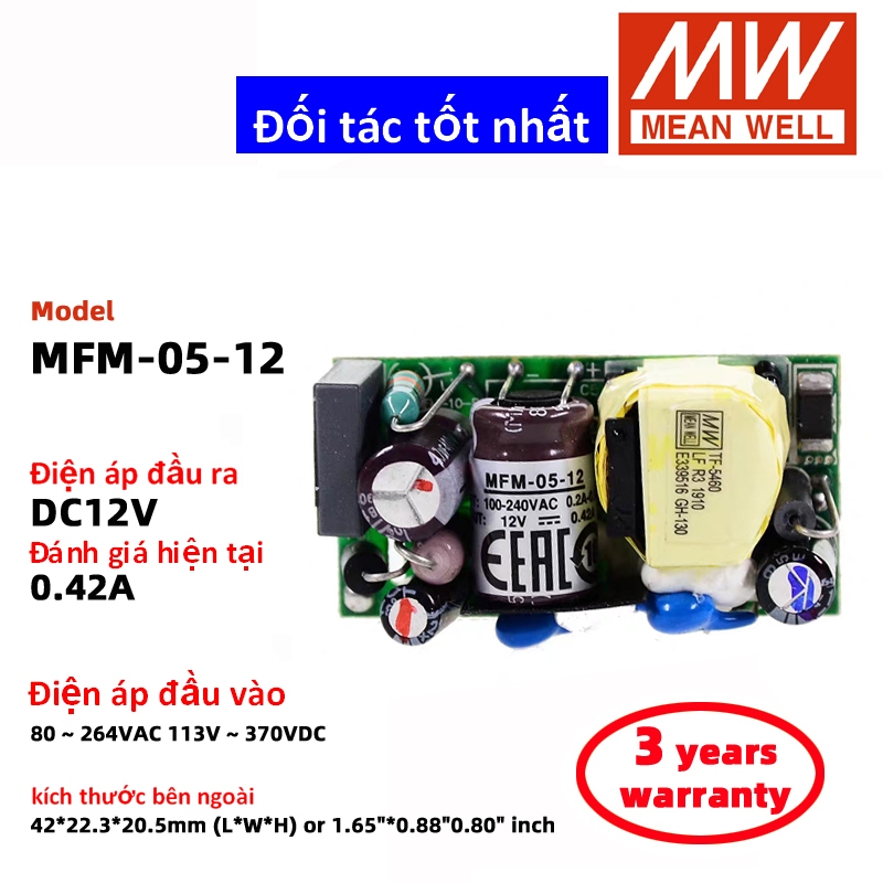 MEAN WELL MFM-05-5 MFM-05-12 MFM-05-24 MFM-05-15 Meanwell Chuyển Đổi Nguồn Điện DC