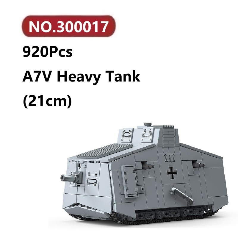 ✨A7V Xe Tăng WWI Đồ Chơi Lắp Ráp Mô Hình 920Chi Tiết Third Party Tank Lắp Ghép Xếp Hình