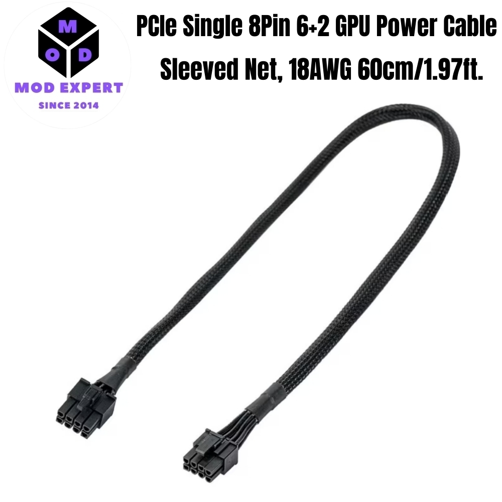 PCIe 8Pin 6 + 2Pin Lưới tay 60cm, Cáp nguồn GPU VGA cho Corsair HX1200, HX1000, HX850, HX750 HX PLAT