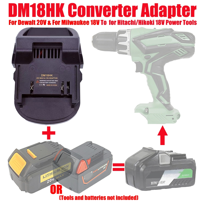 Bộ Chuyển Đổi DM18HK Cho Dewalt / Milwaukee 18V 20V Pin Dành Cho Hitachi / Hikoki 18V Dụng Cụ Điện