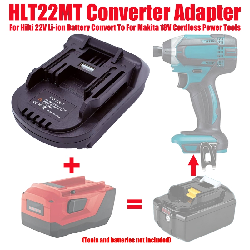 Bộ chuyển đổi pin HLT22MT cho pin Li-ion Hilti 22V cho công cụ điện Makita 18V