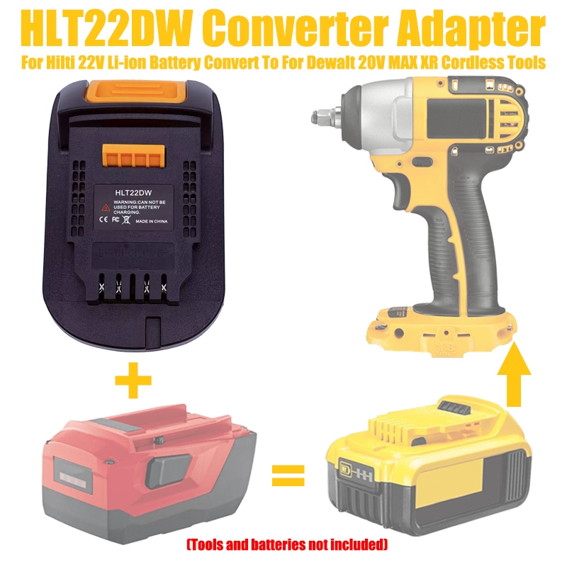 Bộ Chuyển Đổi Pin HLT22DW Cho Hilti 22V B22 Pin Cho Dewalt 20V Power Tool