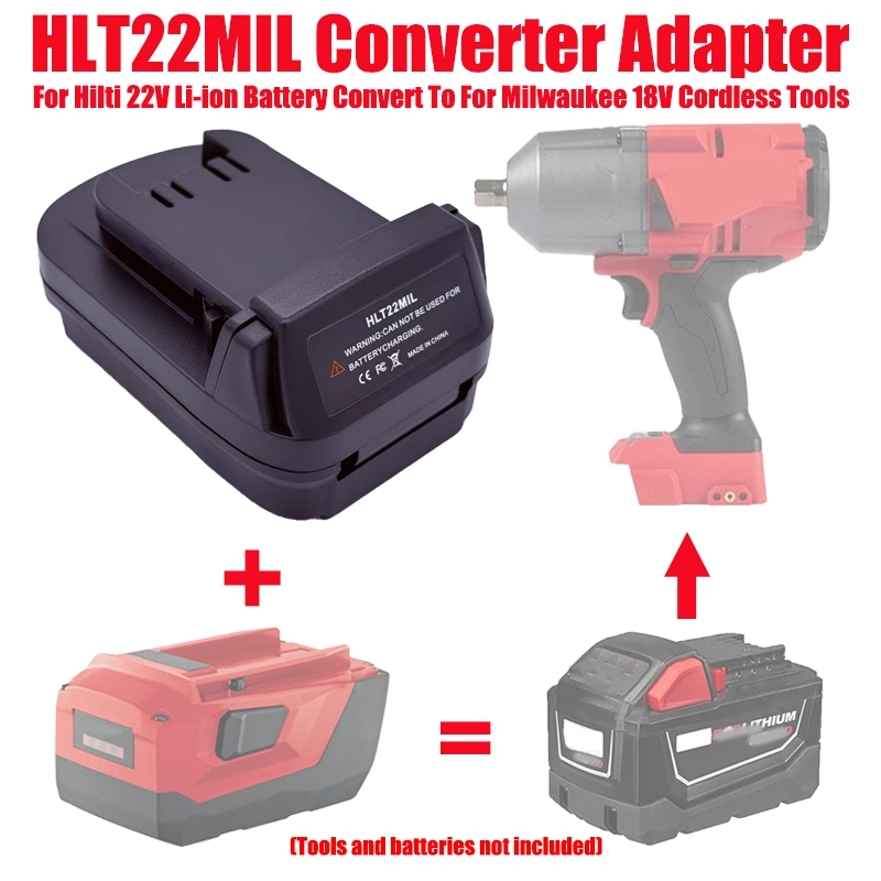 Bộ Chuyển Đổi Pin HLT22MIL Cho Hilti 22V B22 Pin Li-ion Cho Milwaukee 18V Dụng Cụ Điện