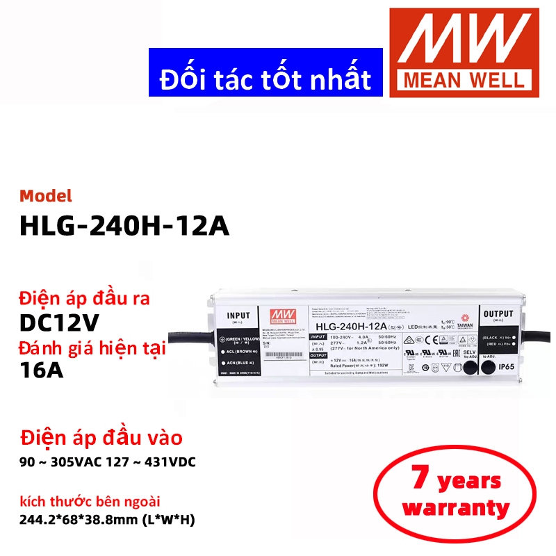 MEAN WELL HLG-240H-12A HLG-240H-24A HLG-240H-48A Bộ nguồn chuyển mạch Meanwell DC bộ điều khiển LED 