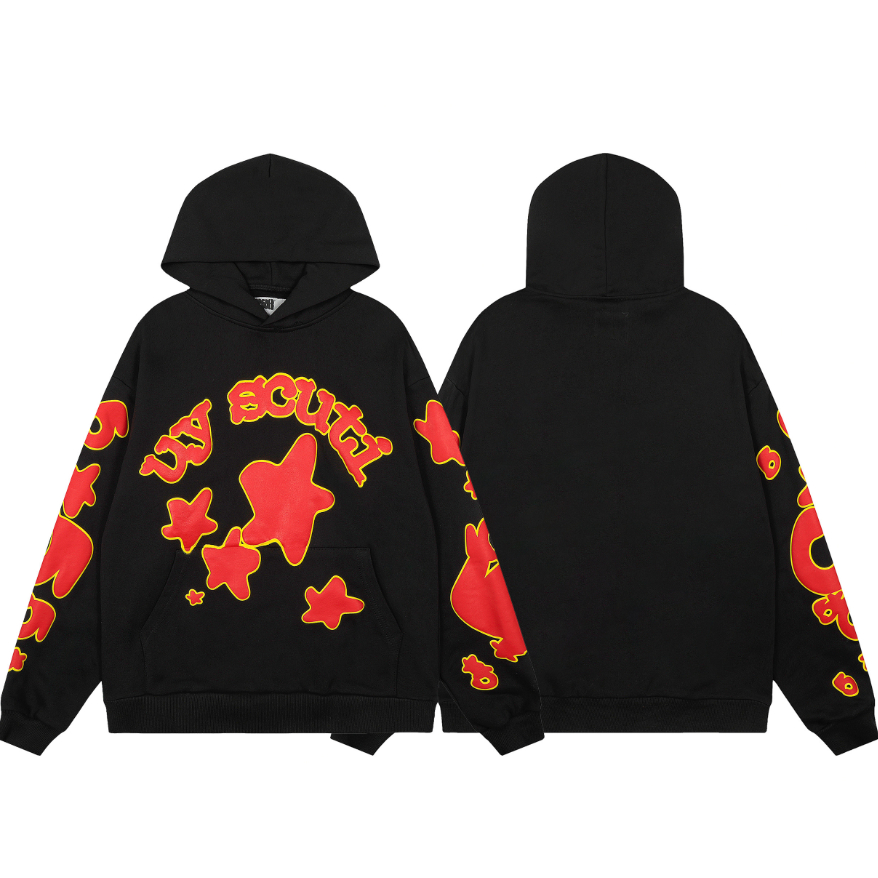 Áo nỉ có mũ trùm đầu in hình SP5DER thời trang