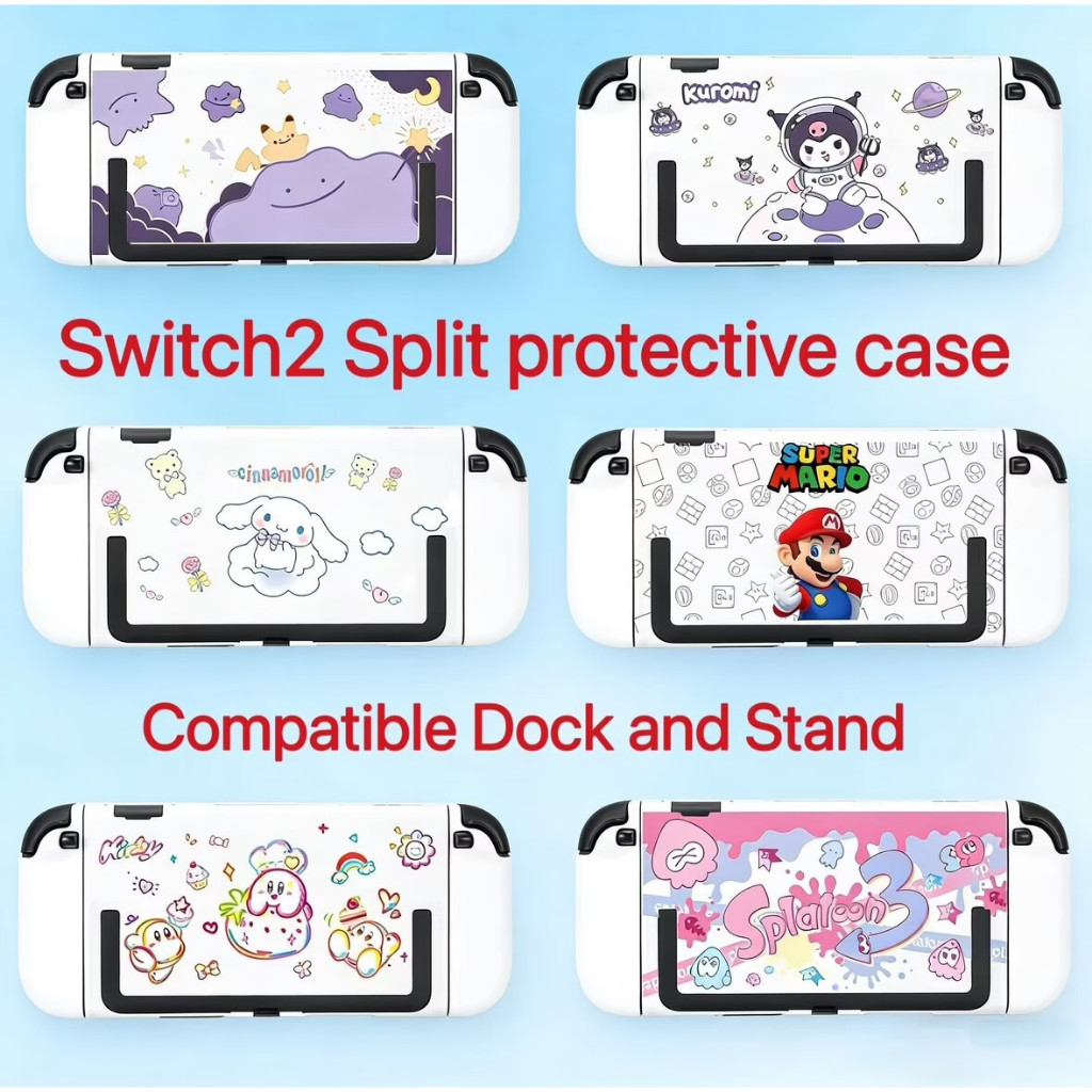 Ốp Lưng Có Thể Gắn Cho Nintendo Switch 2, Switch2 Pokemon Ditto Split Bảo Vệ, Kuromi PC + TPU Grip B