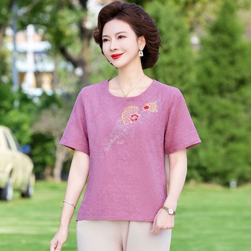 Áo sơ mi ngắn tay cổ tròn Keey Mother 's T202