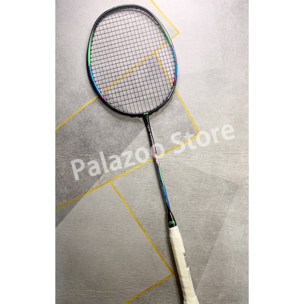 【Ready Stock】Li Ning WindStorm72 Vợt cầu lông sợi carbon chất lượng cao WS72 4UG5 Free String Bag Gr