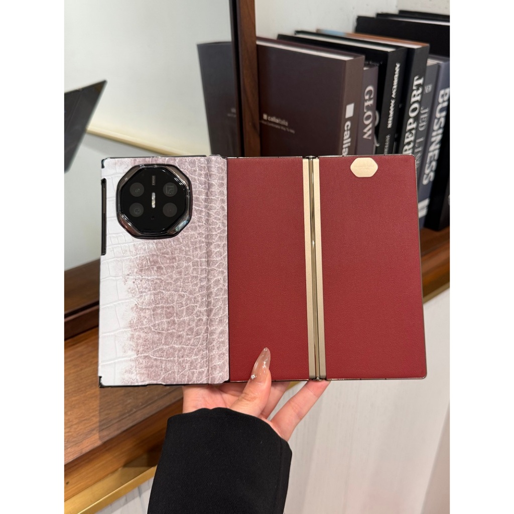 Ốp Lưng Cứng Cho Huawei Mate XTs XT Ultimate Bao Da Bảo Vệ Bản Lề Đôi