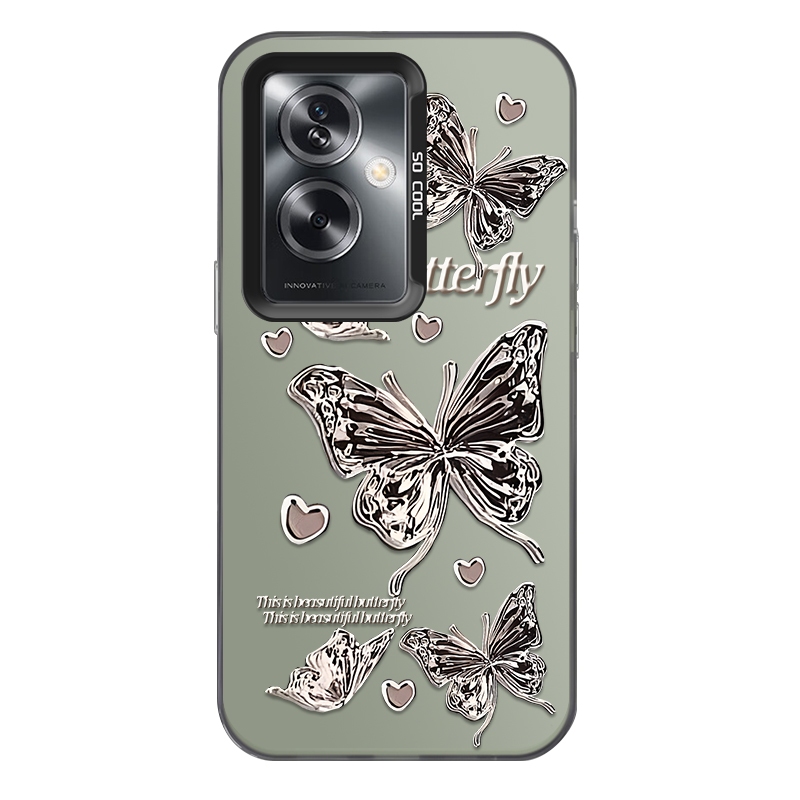 Dành cho Oppo A79 / Oppo A79 5G, Water Silver Beautiful Butterfly, Ốp điện thoại IMD mờ chống rơi ch