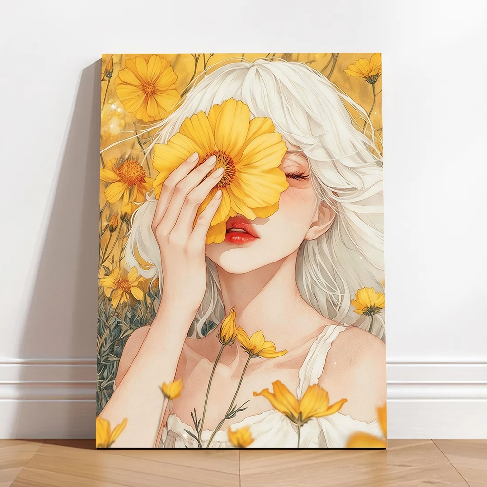 ACANDYL Sunflower Girl Paint by Number Kit 40 * 50cm Unframed | DIY Craft Color by Number Gift for H