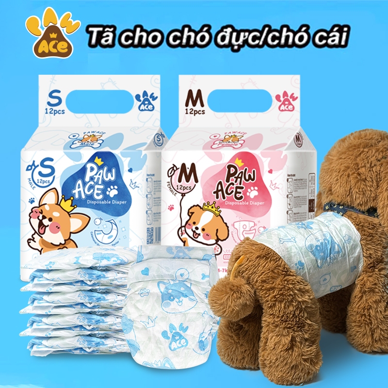 PAW ACE chó cái chó đực thú cưng tã mèo và chó XXS-XLMềm mại và thoáng khí
