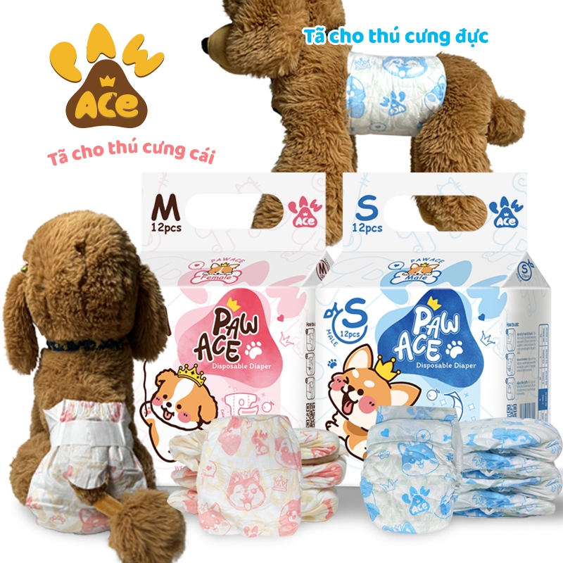 [12 cái/gói]Nhập khẩu từ Nhật Bản bỉm cho chó tã cho chó đực tã cho chó cái XXS-XL