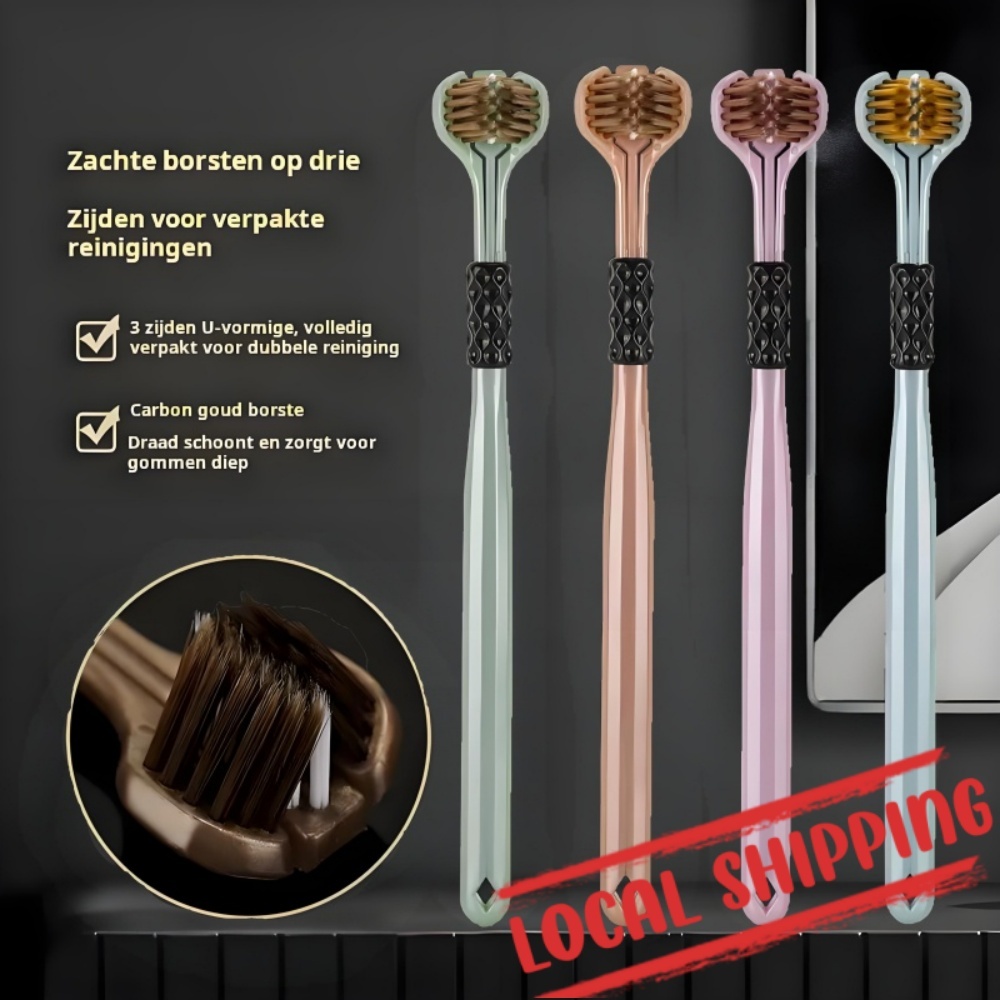 TheMall Bàn Chải Đánh Răng Đa Chiều Chải 3 Mặt, Hộp 4 Chiếc Lông Mềm Đánh Bay Mọi Mảng Bám