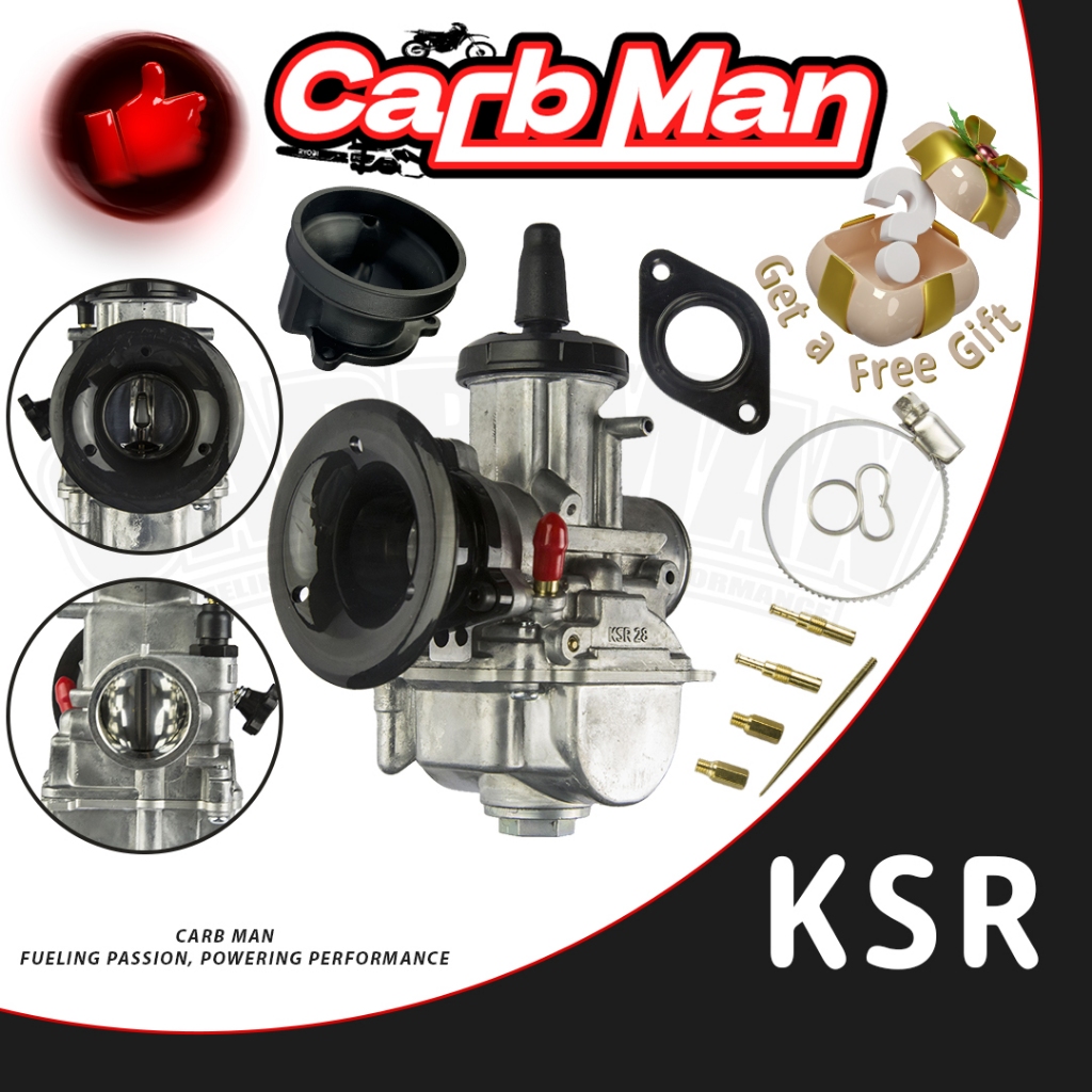 Bình Xăng Con PWK Bộ Chế Hòa Khí KSR Koso Ga dẹp họng 28mm / 30mm / 32mm / 34mm wave dream exciter 1