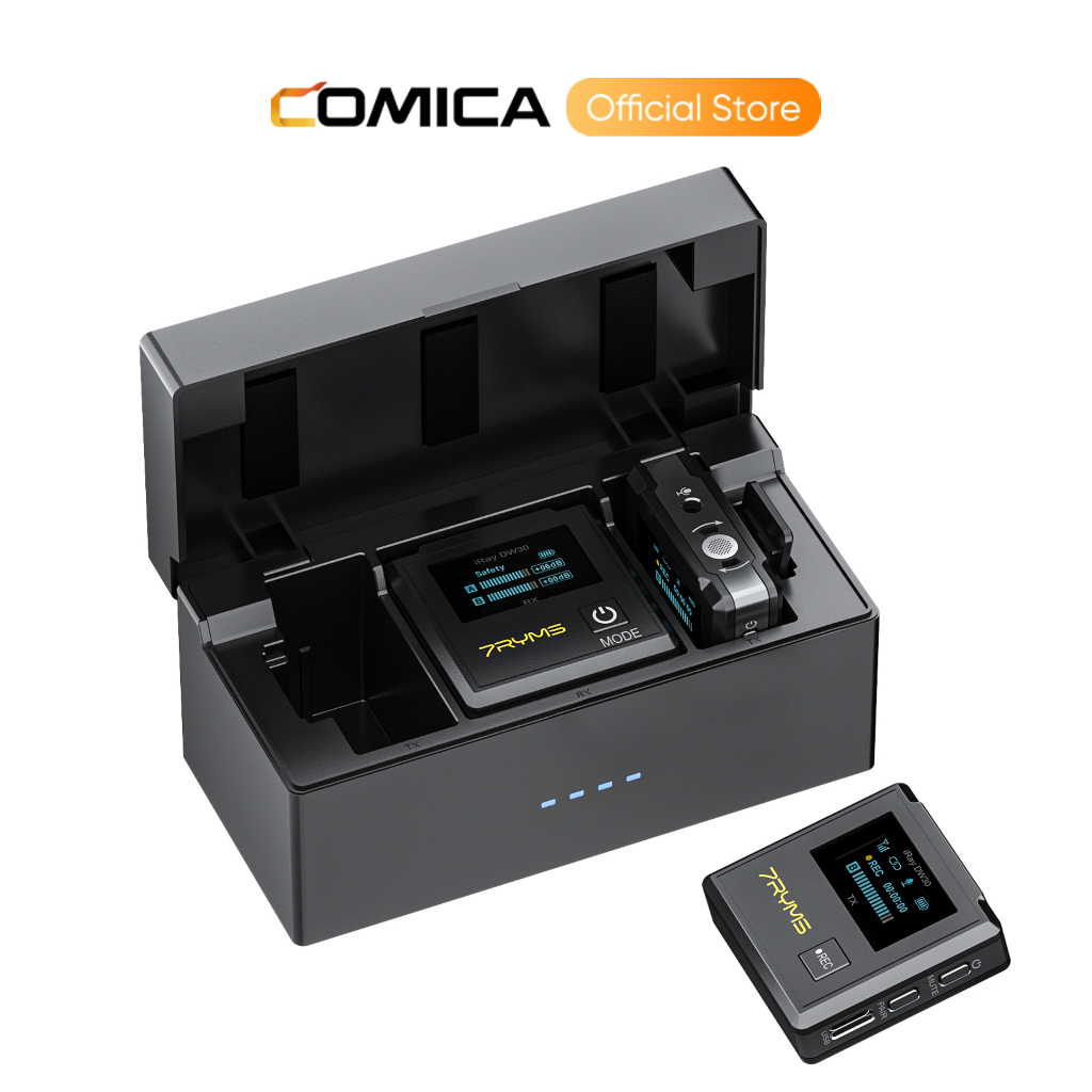 Micro không dây kênh kép 7RYMS iRay DW30 2.4G | Ghi âm trên bo mạch 8G Khử mùi thông minh có độ trễ 