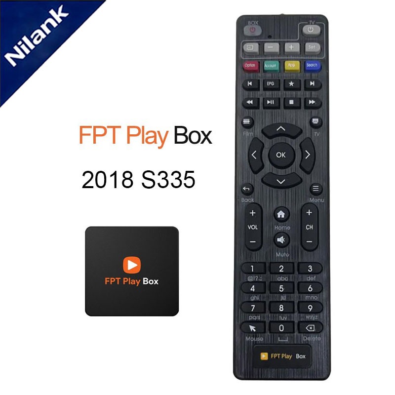NiLANK Remote Hàng chuẩn100% Remote Điều Khiển Thay Thế Cho tivi FPT Play Box 2018 S335