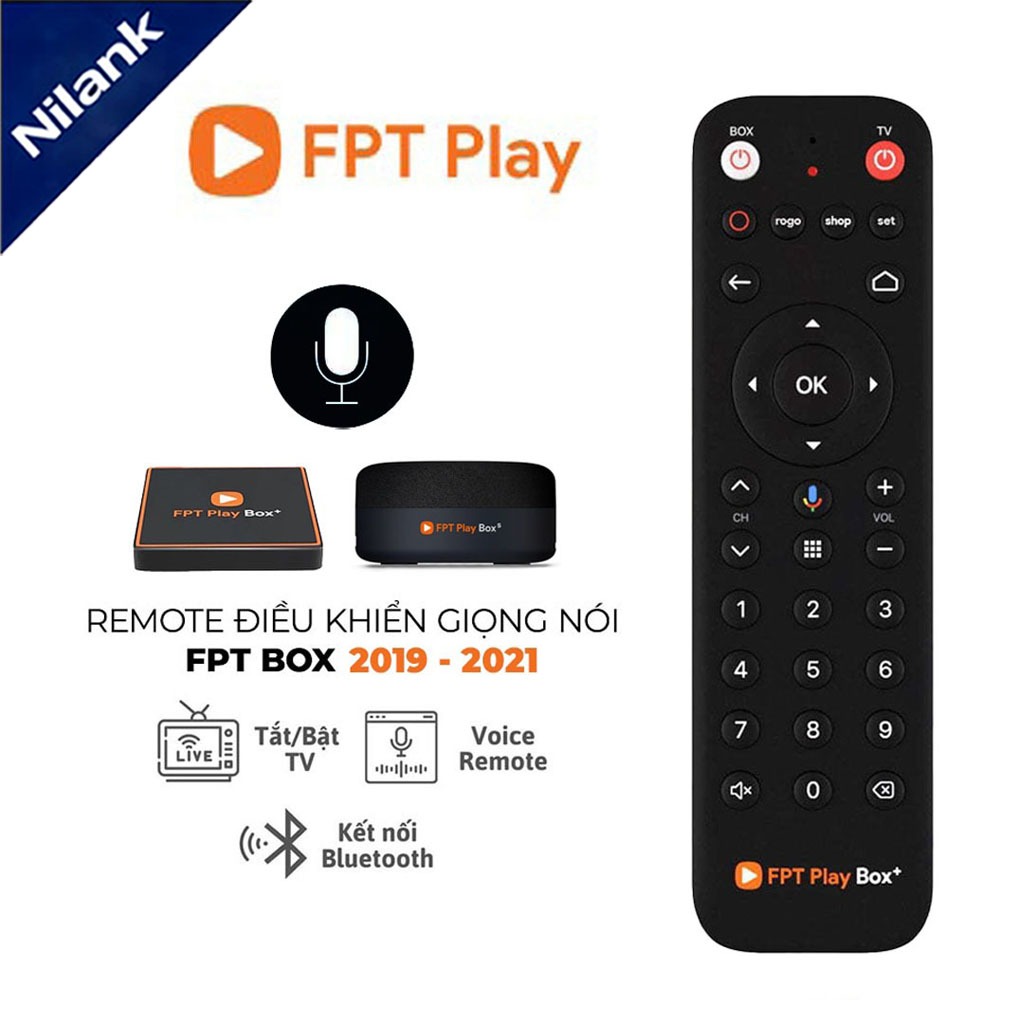 NiLANK Remote Hộp TV Android điều khiển từ xa Hộp chơi FPT + 2018 s335, 2019 s400, 2020 s550, T550, 