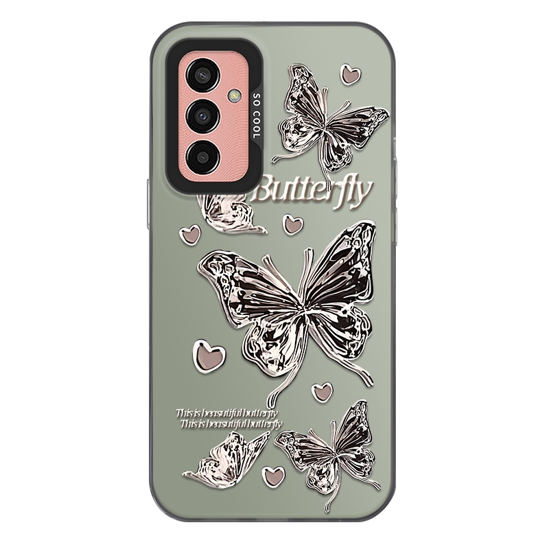 Dành cho Samsung Galaxy A34 / Samsung A34 5G, Bướm Đẹp Màu Bạc Nước, Ốp Điện Thoại IMD Mờ Chất Lượng