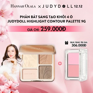   HANNAH OLALA  Phấn bắt sáng tạo khối 4 ô JUDYDOLL Highlight Contour Palette 9g 