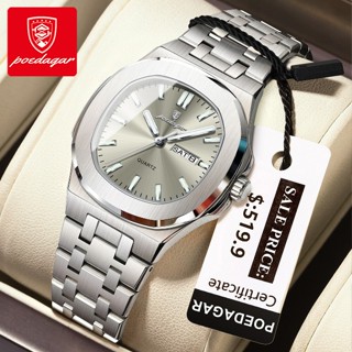 Đồng hồ nữ chính hãng POEDAGAR Dây đeo bằng thép không gỉ Lịch phát sáng 100% chống nước 792