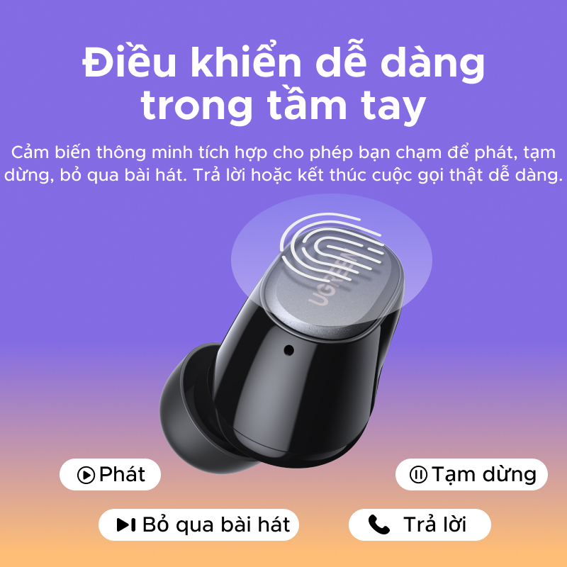 Tai nghe UGREEN Dots Bluetooth 6.0TWS Hỗ trợ 4 Mic Bộ mã âm thanh AAC / SBC Âm thanh âm thanh Hi-Pure Âm thanh không gian Âm thanh có độ trễ thấp Điều khiển ứng dụng Tai nghe không dây | BigBuy360 - bigbuy360.vn