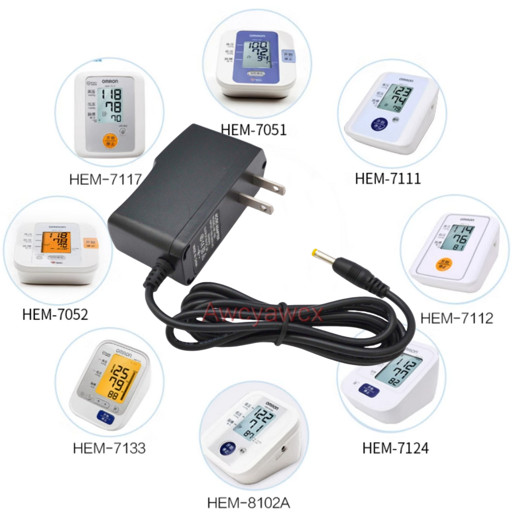[Hàng mới về] Bộ sạc cấp nguồn AC-DC 6V 500mA 0.5A giắc cắm US cho máy đo huyết áp Omron HEM-7121 HE