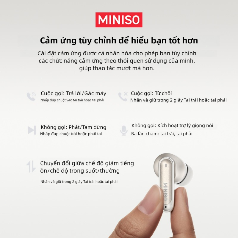 MINISO MS106  In-ear Tai nghe Bluetooth AI Dịch thuật thời gian thực Giảm tiếng ồn ANC tai nghe không dây | BigBuy360 - bigbuy360.vn