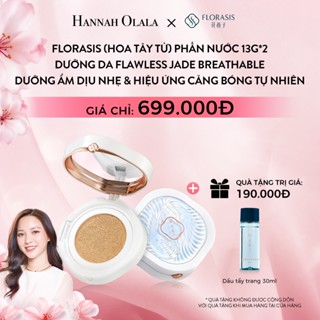  【Olala Livestream  Florasis  Hoa Tây Tử  Phấn Nước 13g*2 Dưỡng Da Flawless Jade Breathable  – Dưỡng Ẩm Dịu Nhẹ & Hiệu Ứng Căng Bóng Tự Nhiên Cho Da Nhạy Cảm 