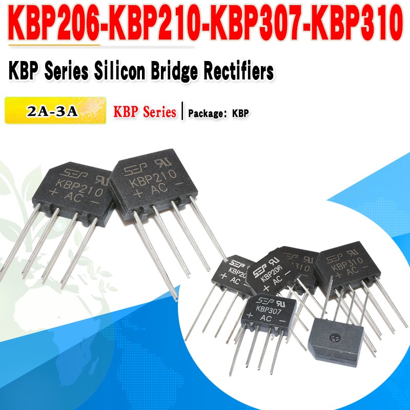 5 Cái / lốc KBP206 KBP210 KBP307 KBP310 Bộ chỉnh lưu cầu xếp chồng cầu phẳng đảm bảo chất lượng