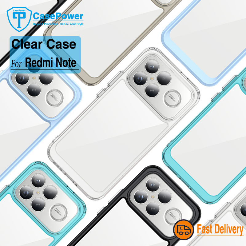 CasePower cho Xiaomi Poco F7 F8 Ultra F6 F7 F8 Pro X6 X7 Pro Ốp lưng trong suốt TPU Acrylic Vỏ điện 