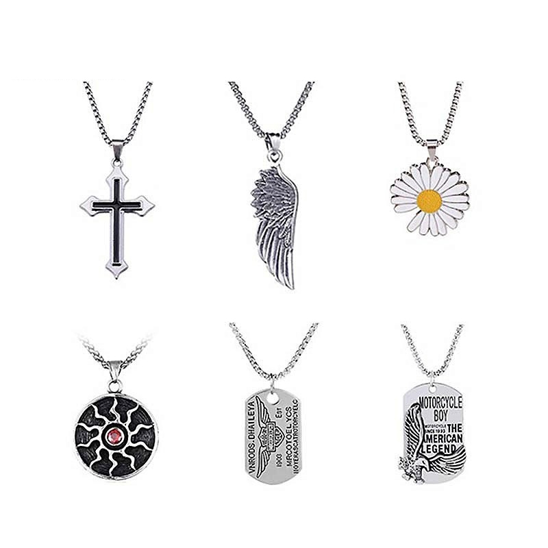 XiaoboACC Vòng cổ nhiều kiểu dáng chất liệu thép titan phong cách Hàn Quốc