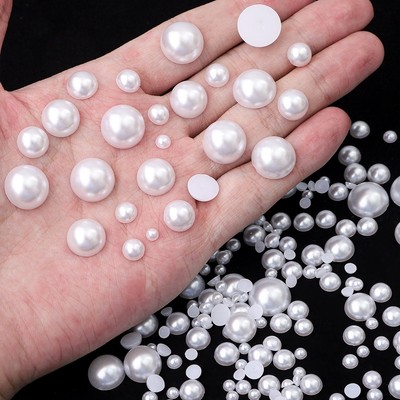 Hạt nhựa trắng ngà giả ngọc trai 1.5-14mm - Dùng cho trang sức DIY và trang trí