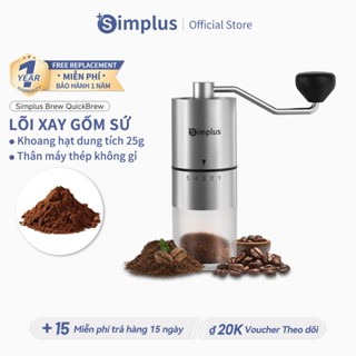 Simplus: Máy xay cà phê cầm tay, Inox - được chế tác 20g - bảo hành hàng năm.