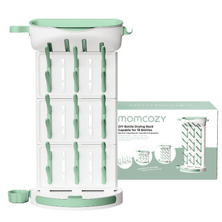Giá phơi 18 món Momcozy DIY, Dụng cụ sắp xếp dọc mặt bàn tiết kiệm không gian có giá đỡ bàn chải, Giá di động có thể tháo rời cho phụ kiện và phụ kiện máy bơm cho bé