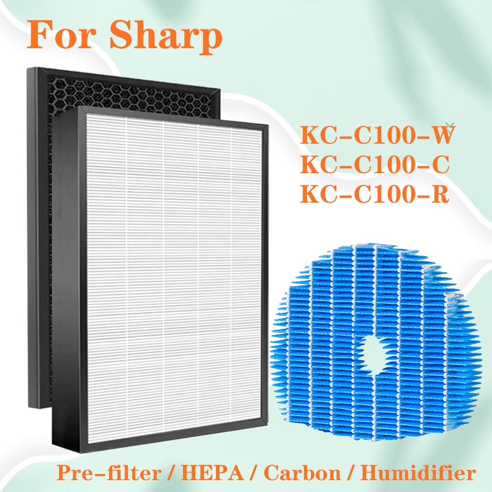 Thay thế cho máy lọc không khí Sharp KC-C100-W, KC-C100-C, KC-C100-R, FZ-C100HF & FZ-C100MF Bộ lọc H
