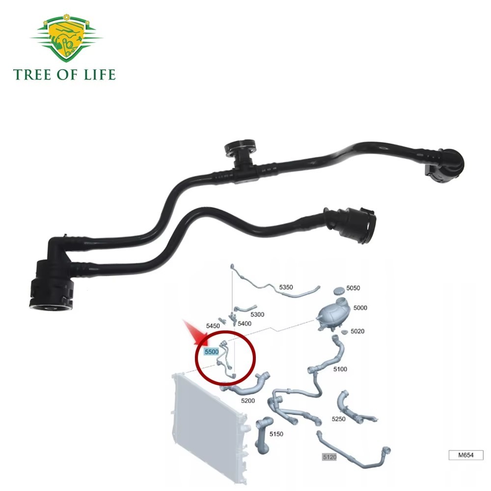 A2055014401 Ống làm mát mới Ống thông hơi cho Mercedes-Benz C205 W205 OM654 Diesel 2055014401 C 205 