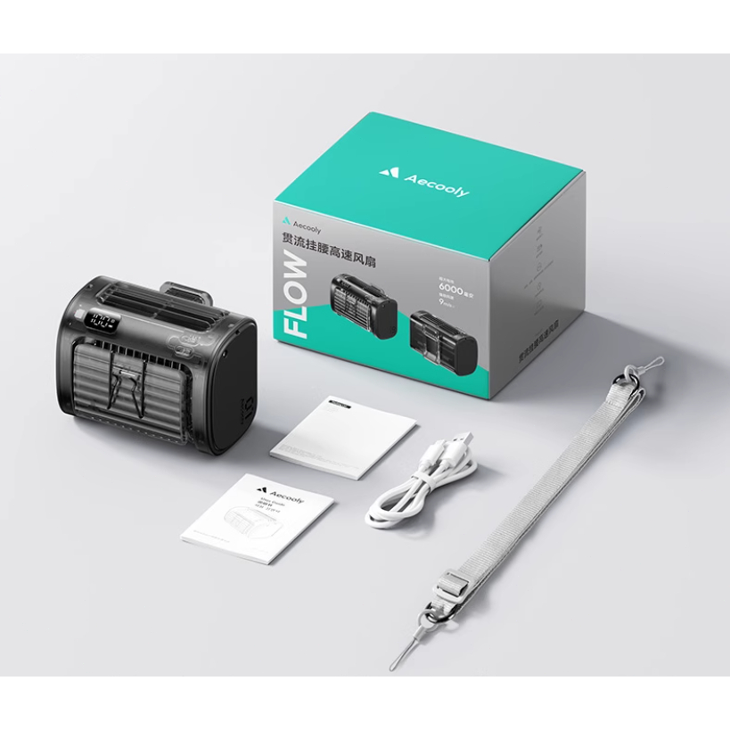 Aecooly Flow 9000mAh Quạt Hông Đeo Thắt Lưng 9000mAh Quạt Mini Cầm Tay 5 Tốc Độ Dòng chảy Quạt thắt lưng vận tốc cao Cánh Quạt Kiểu Điều Hòa, Dùng Đến 18 Giờ | BigBuy360 - bigbuy360.vn